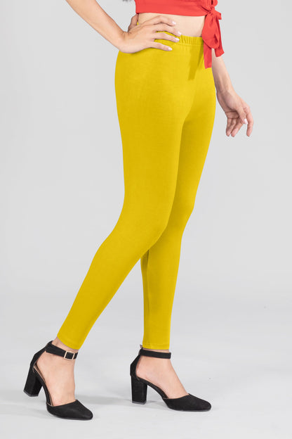 Goldenrod Glitz Viscose Ankle Leggings