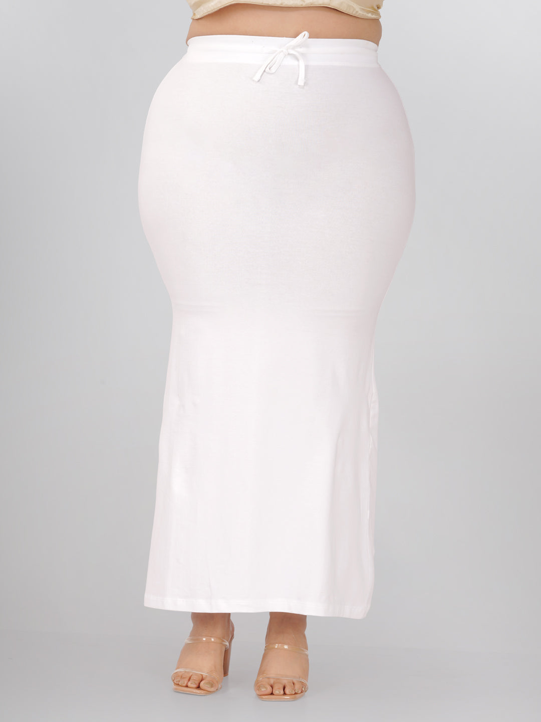 White Plus Size Saree Shapewear