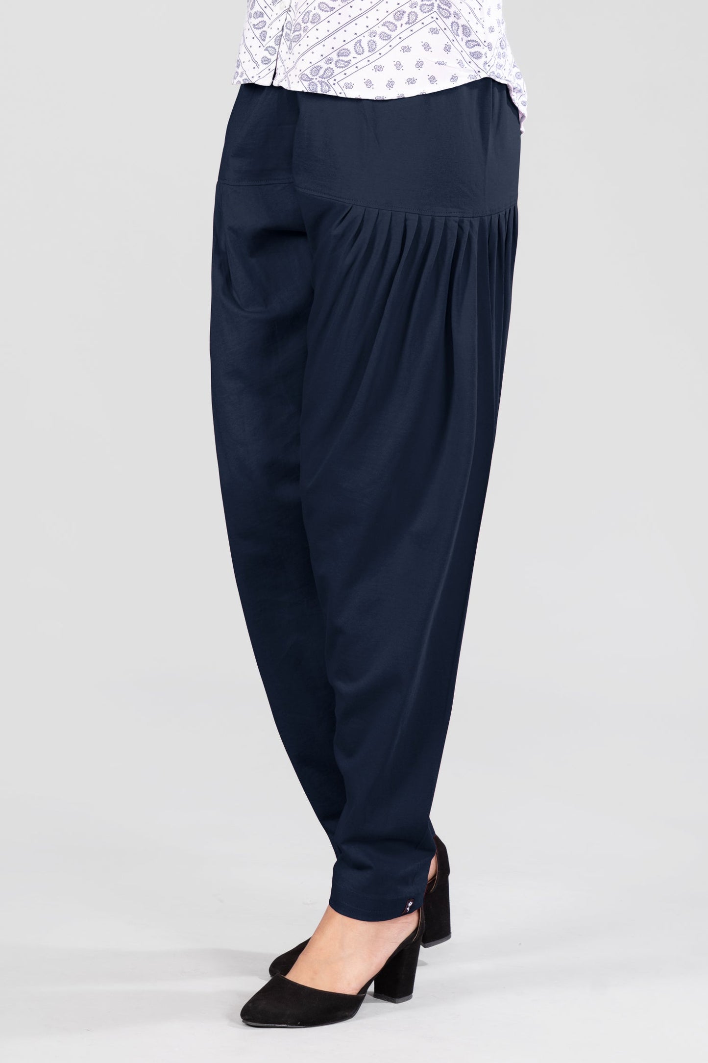 Navy Cotton Patiala Pants