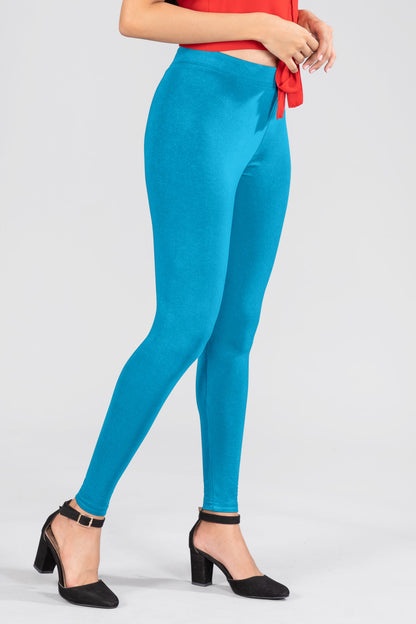 Wine Cotton Ankle Leggings