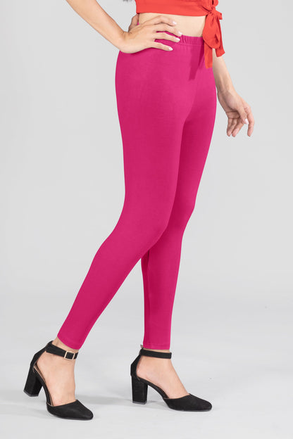 Magenta Blonde Viscose Ankle Leggings