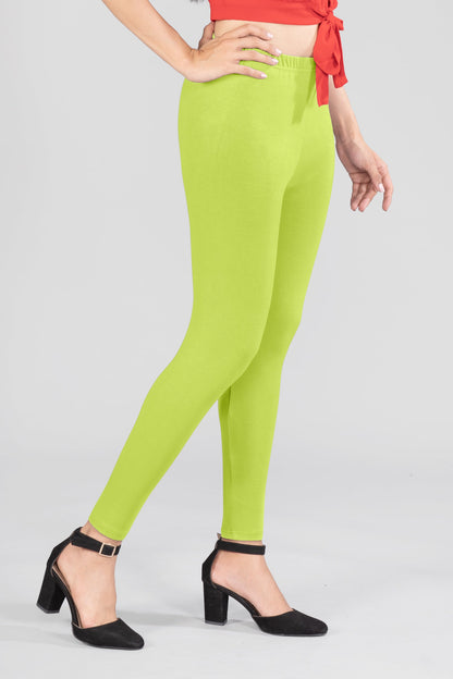 Pleasure Green Viscose Ankle Leggings