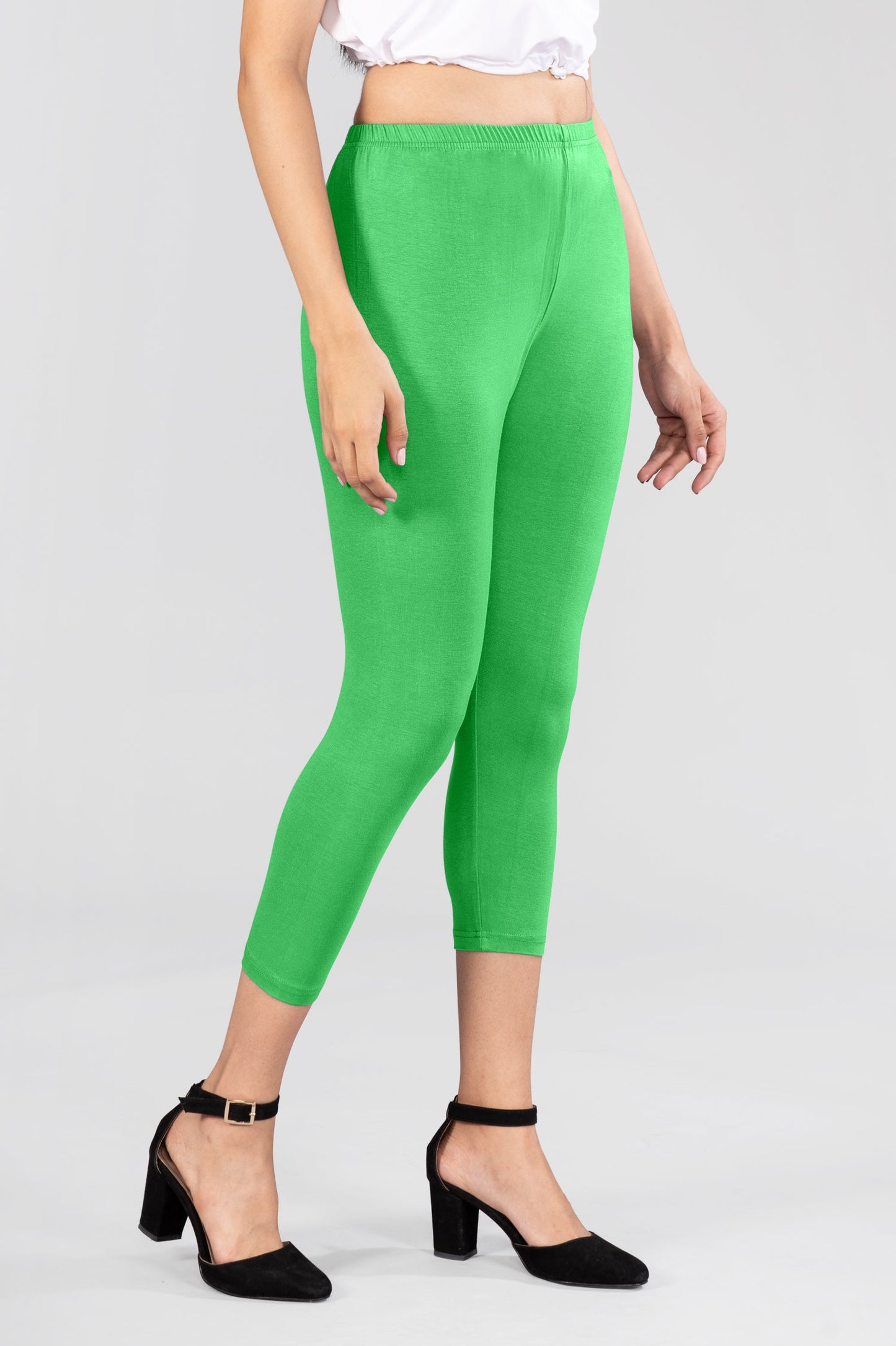 Comfort Green Viscose Capri Leggings