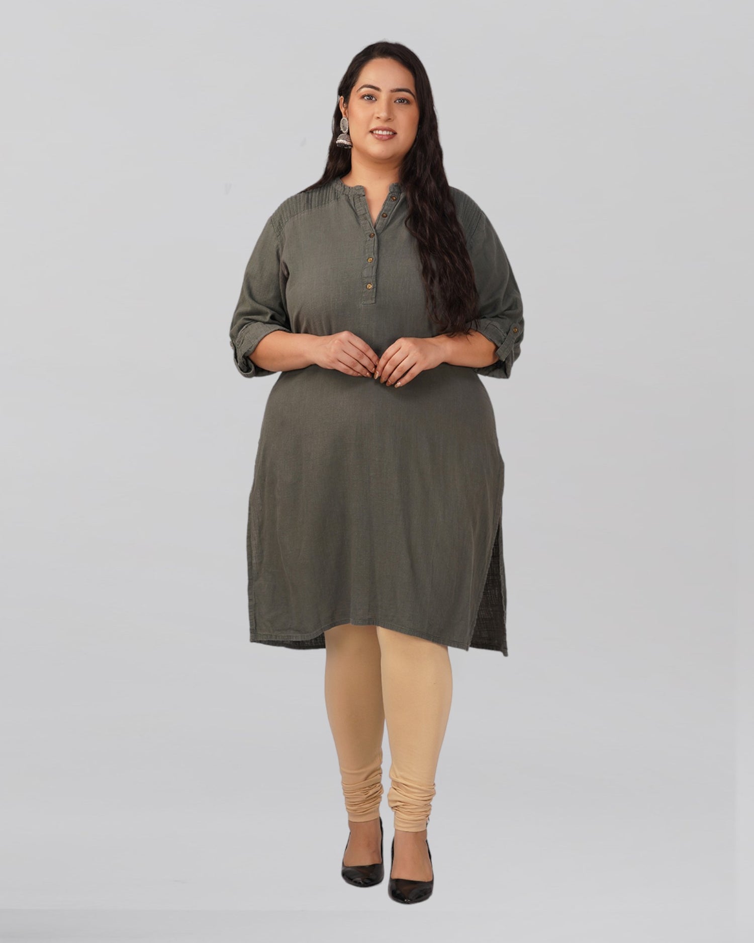 Skin Tone Plus Size Cotton Churidar Leggings