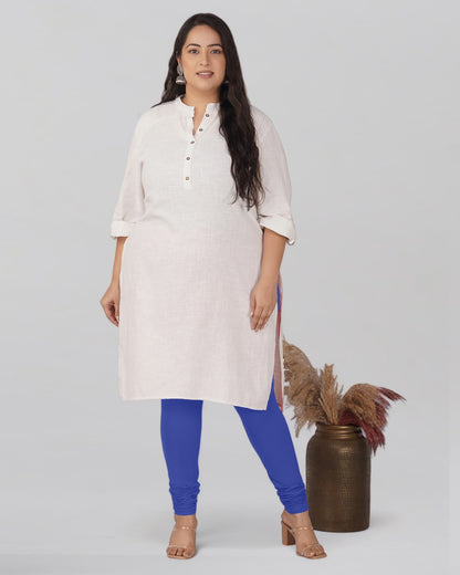 Royal Blue Plus Size Cotton Churidar Leggings