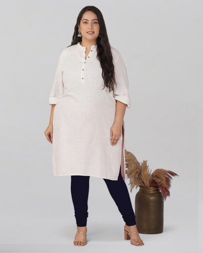 Navy Plus Size Cotton Churidar Leggings