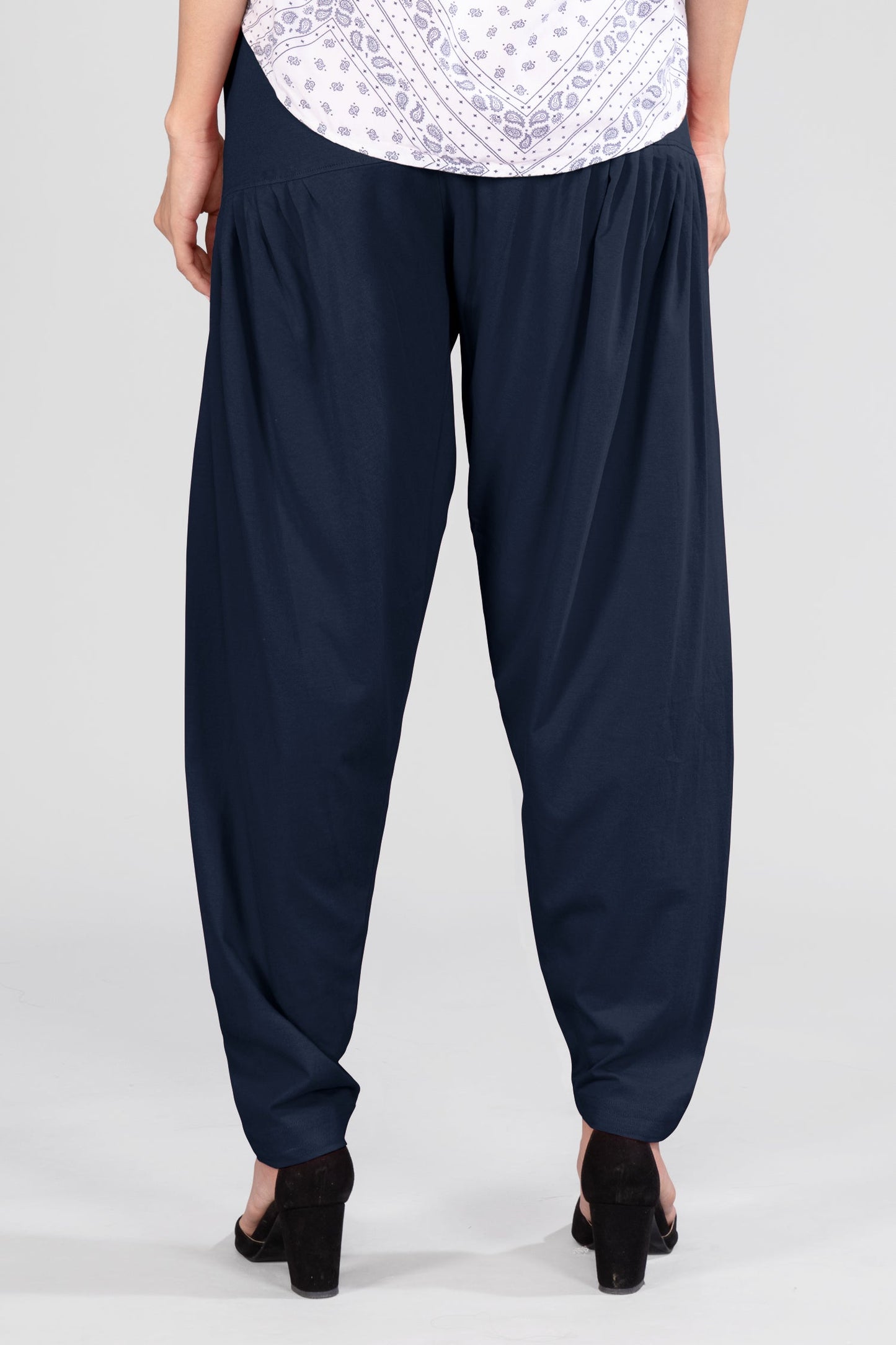 Navy Cotton Patiala Pants