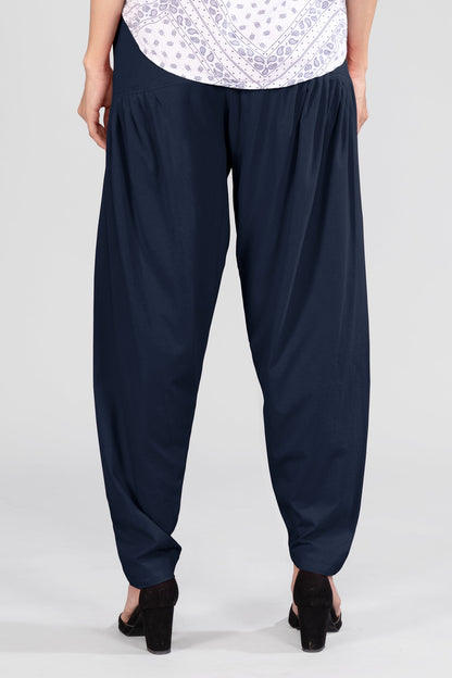 Navy Cotton Patiala Pants