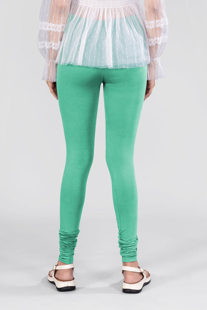 Malachite Green Cotton Churidar Leggings