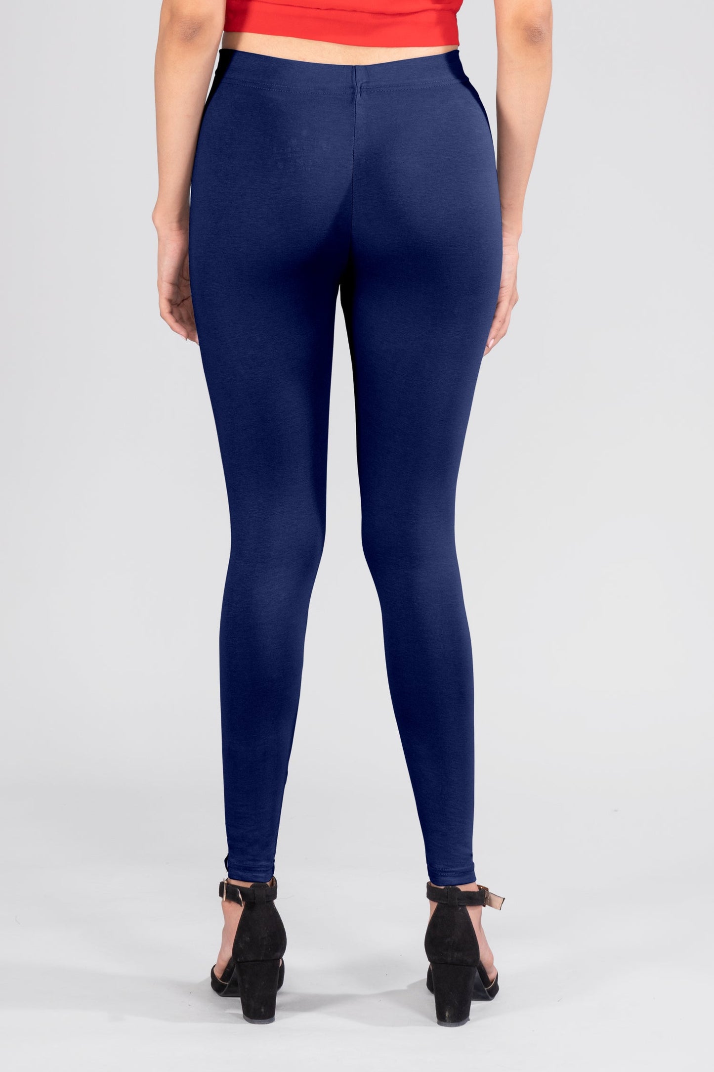 Navy Cotton Ankle Leggings