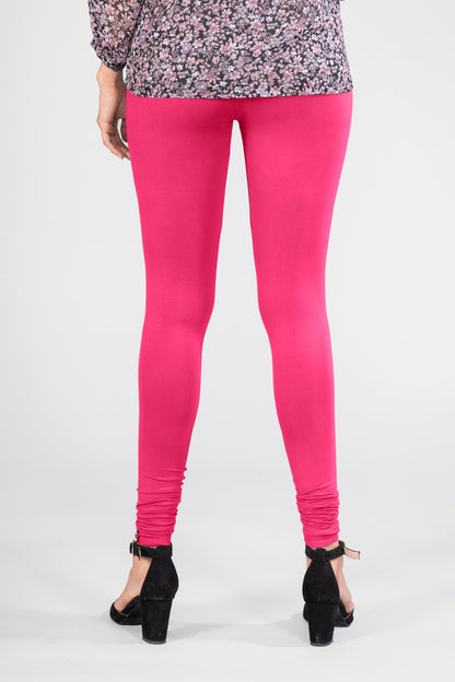 Passion Pink Viscose Churidar Leggings