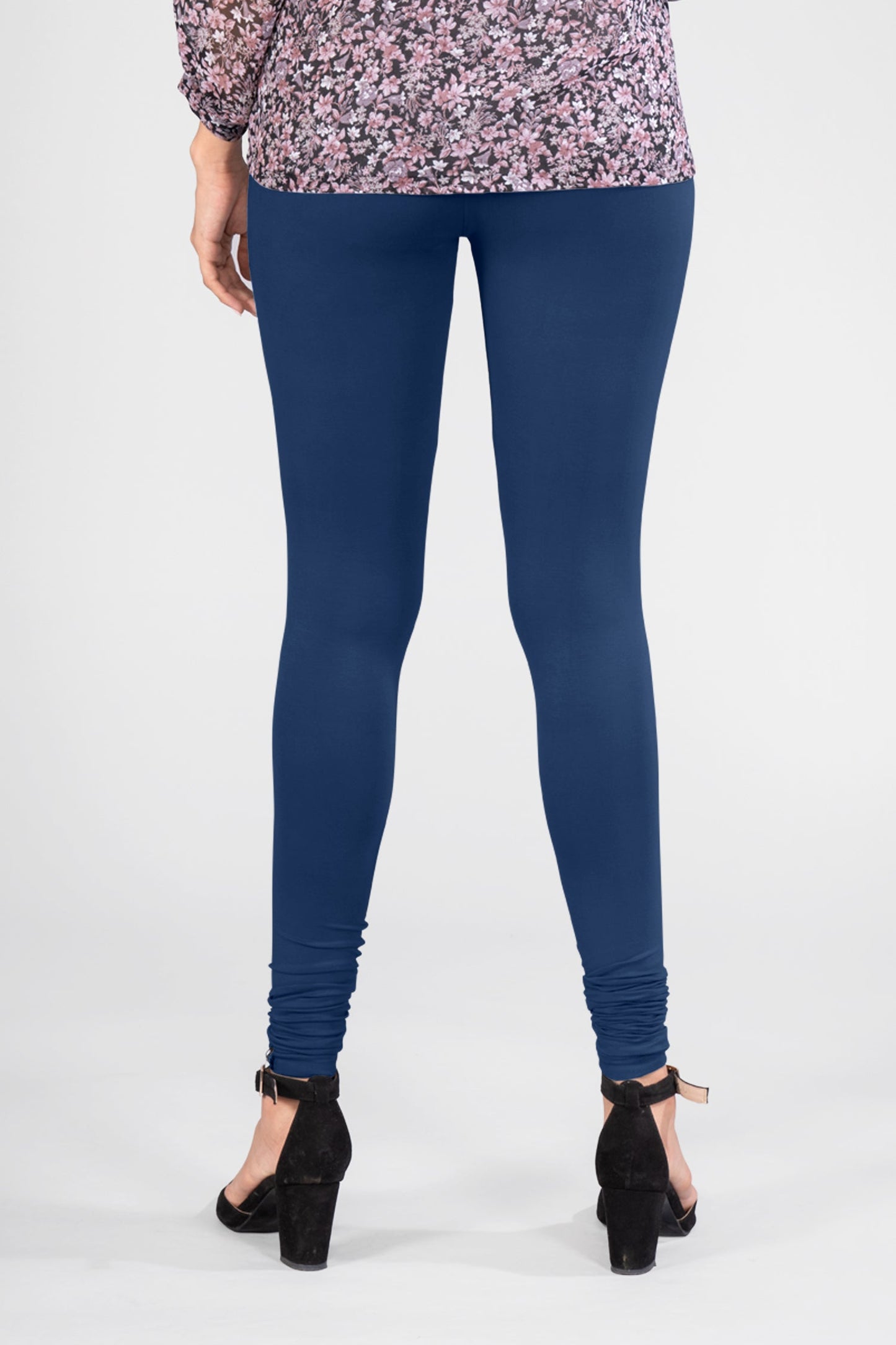 Vintage Blue Viscose Churidar Leggings