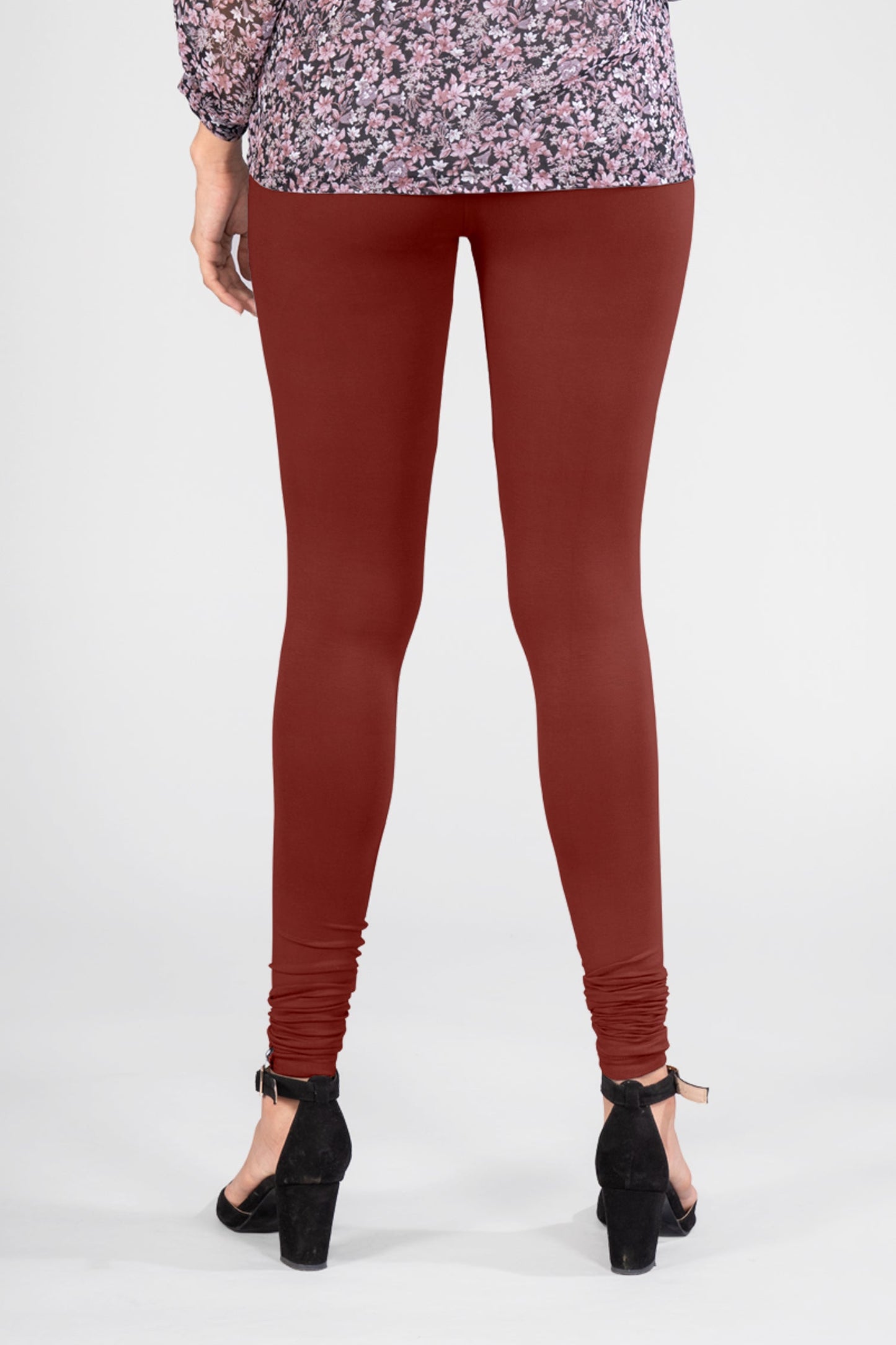 Joy Brown Viscose Churidar Leggings