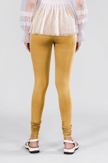 Mustard Cotton Churidar Leggings