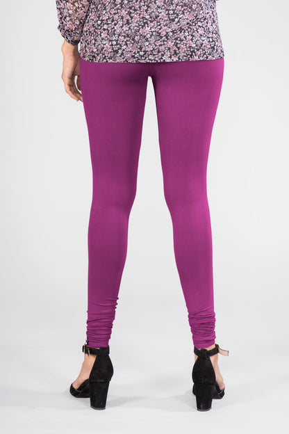 Purple Buzz Viscose Churidar Leggings