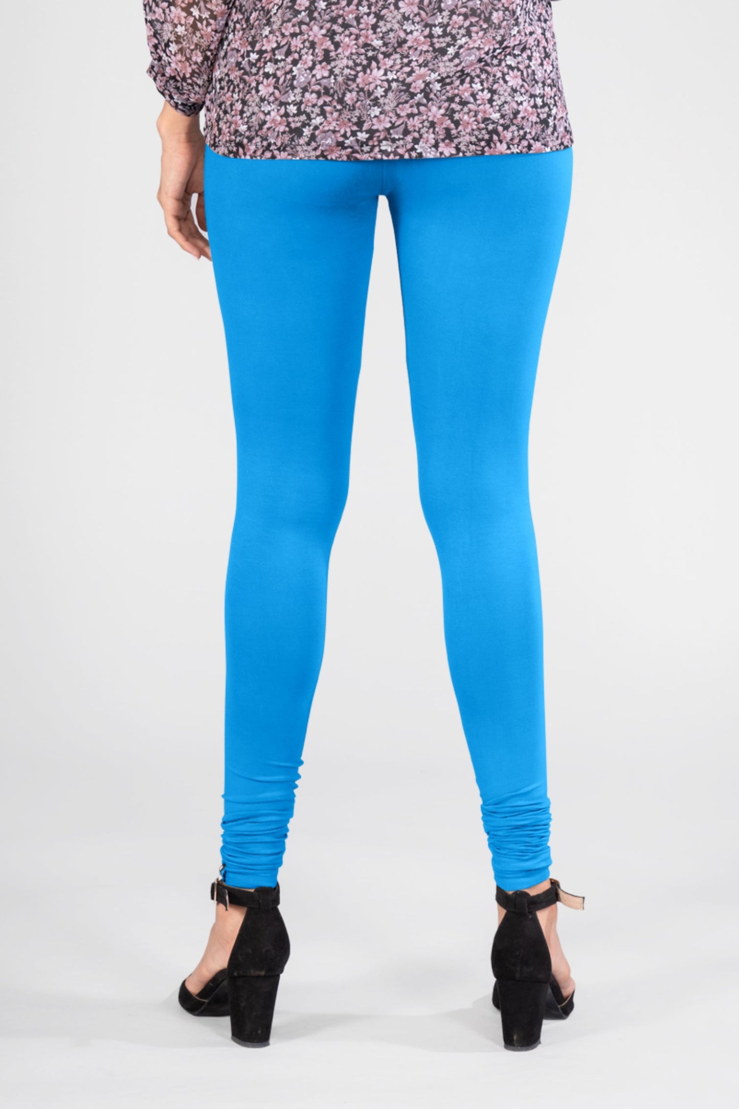 Steamy Blue Viscose Churidar Leggings