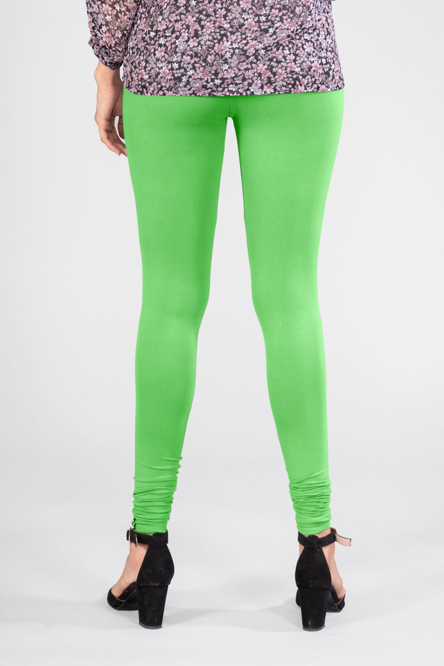 Poise Green Viscose Churidar Leggings