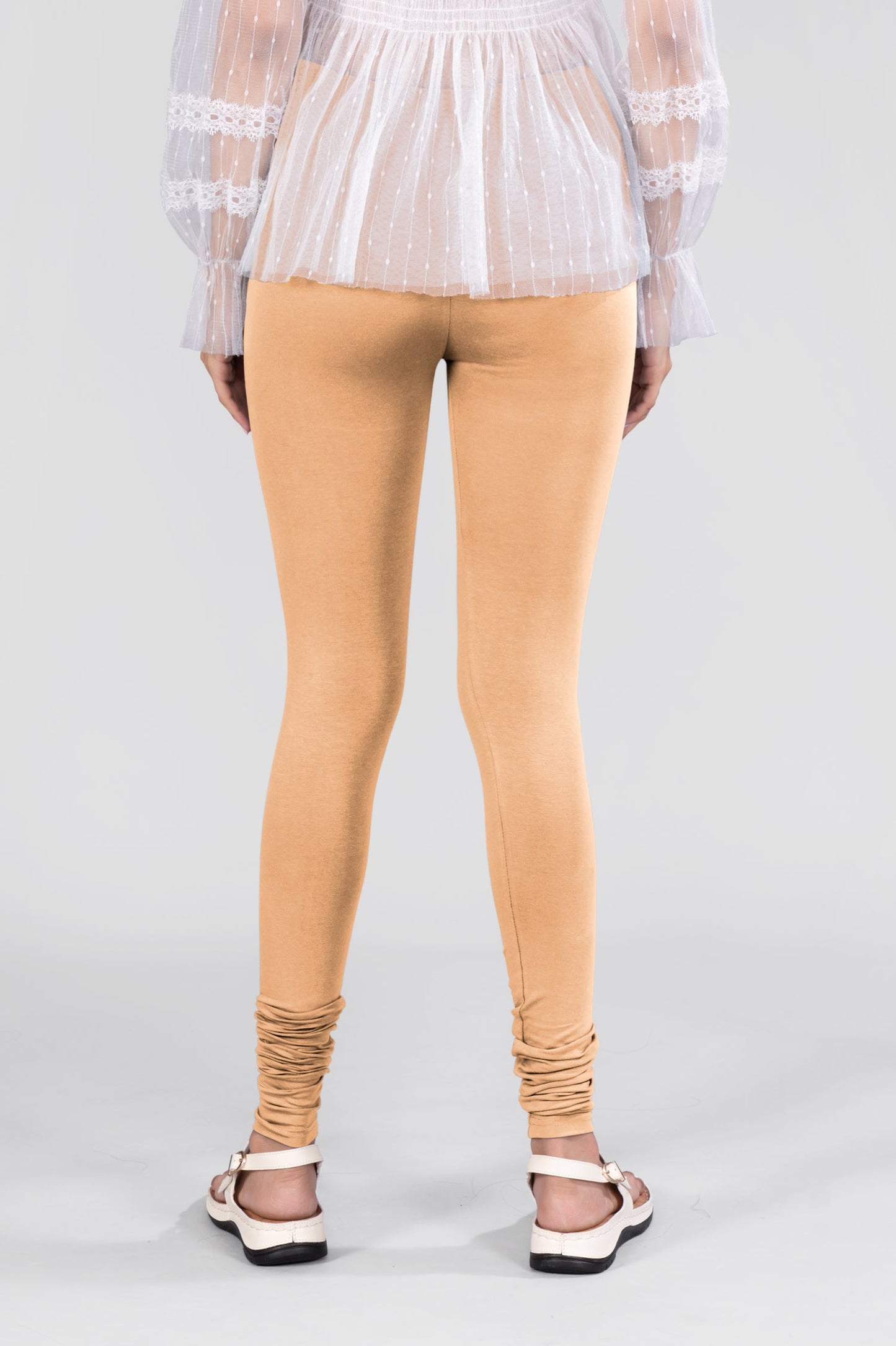 Camel Cotton Churidar Leggings