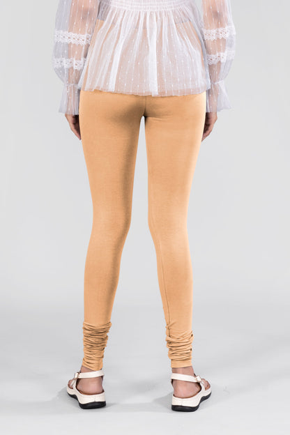 Camel Cotton Churidar Leggings