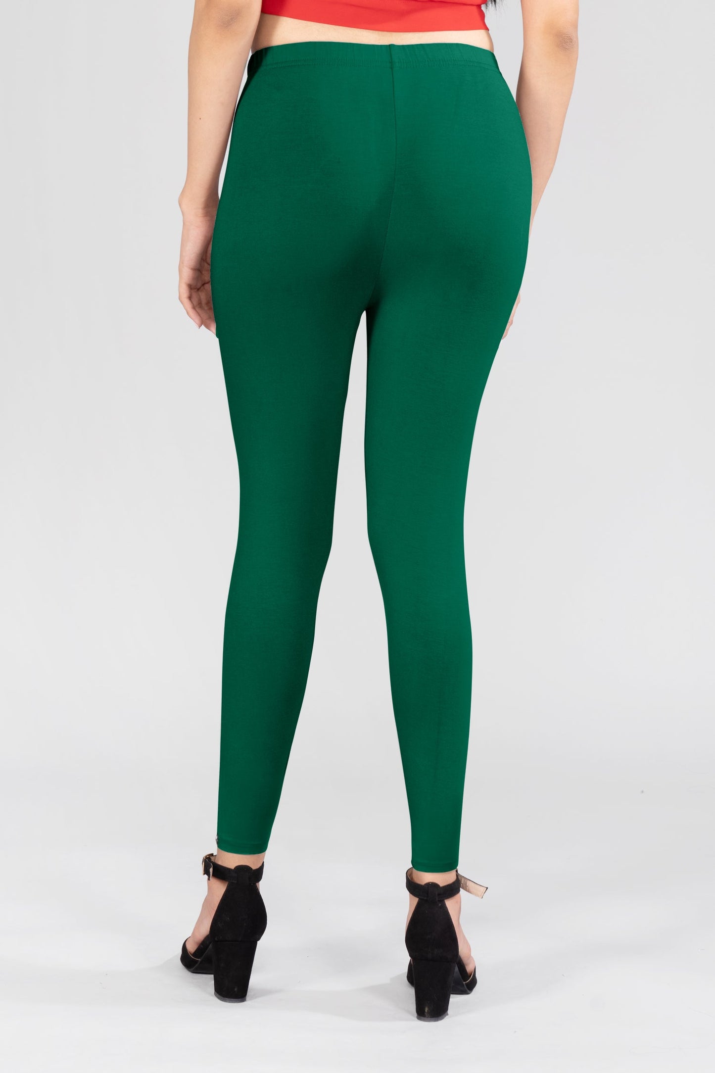 Fantasy Green Viscose Ankle Leggings