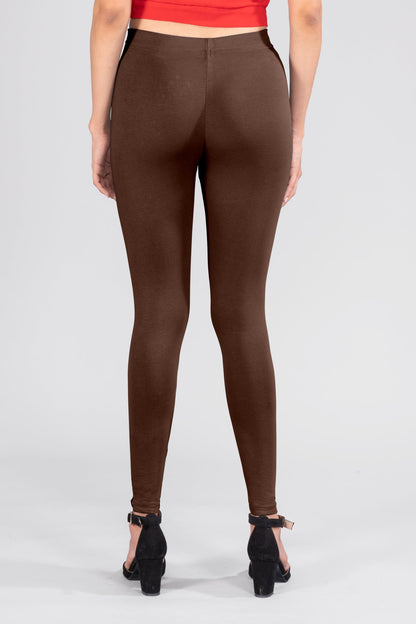 Copy Brown Cotton Ankle Leggings