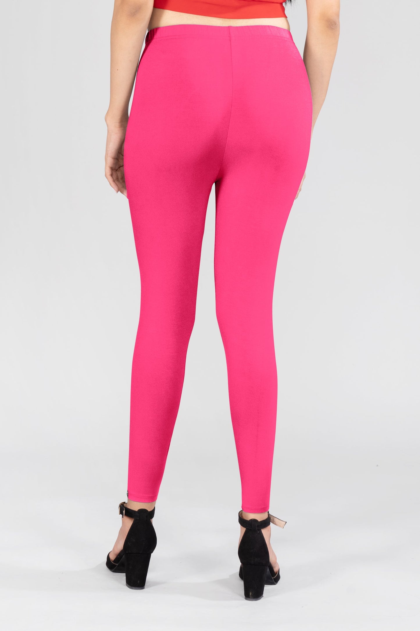 Passion Pink Viscose Ankle Leggings