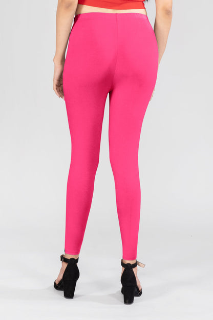 Passion Pink Viscose Ankle Leggings