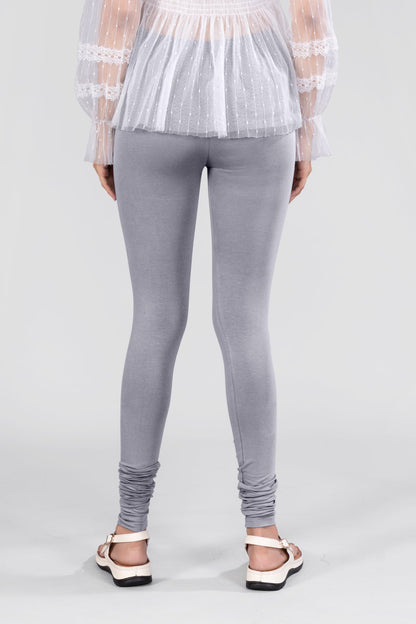 Grey Cotton Churidar Leggings