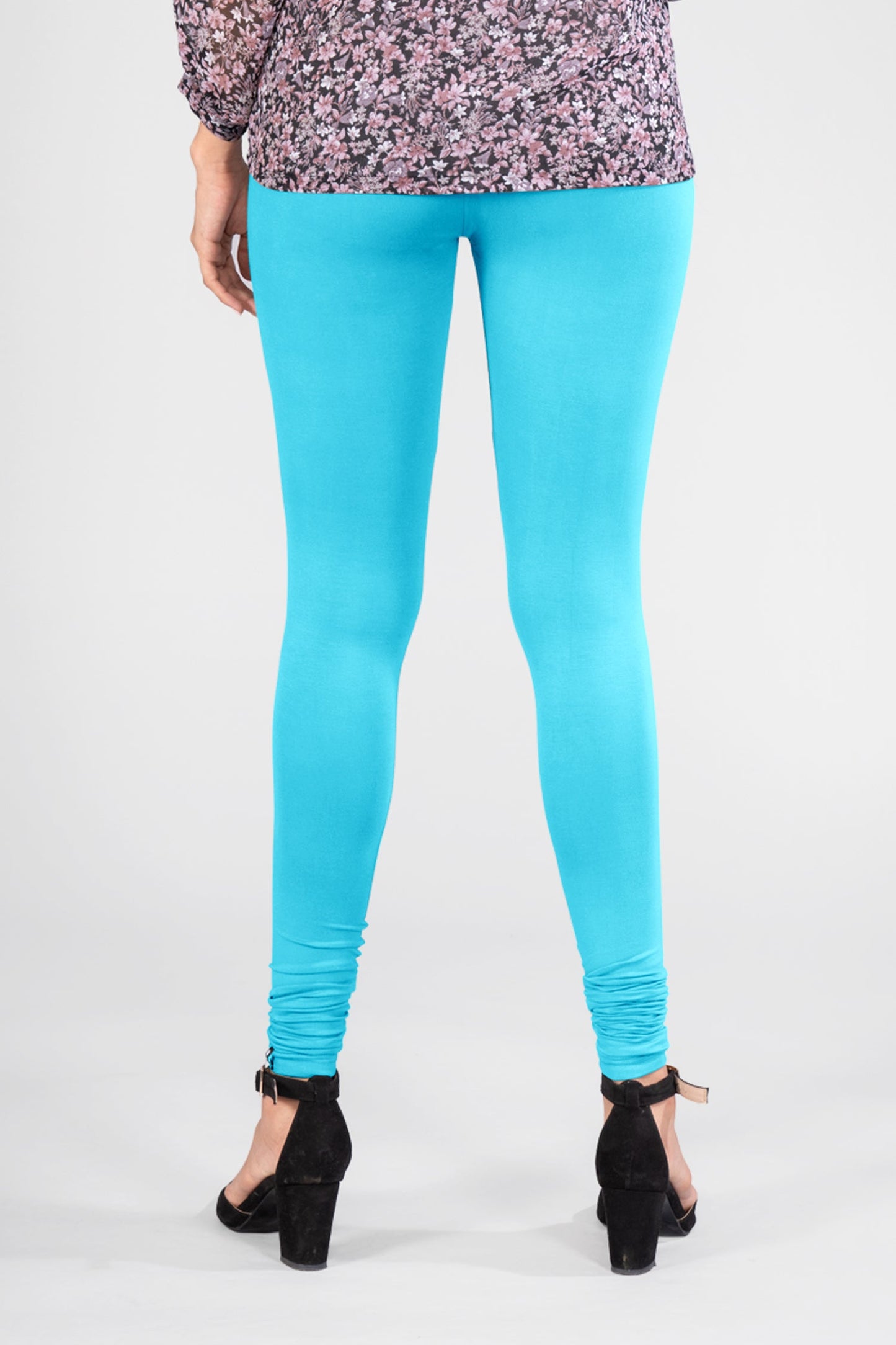 Aura Blue Viscose Churidar Leggings