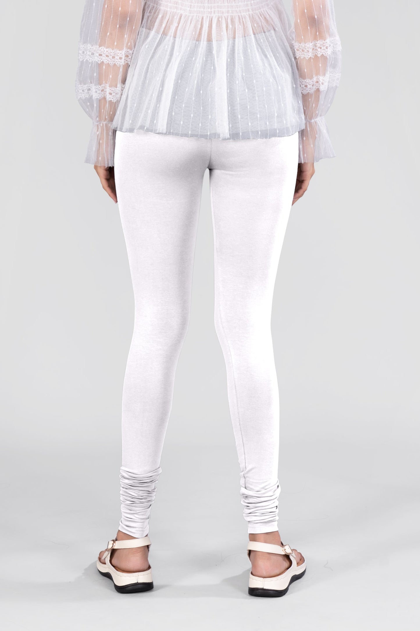 White Cotton Churidar Leggings
