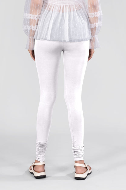 White Cotton Churidar Leggings