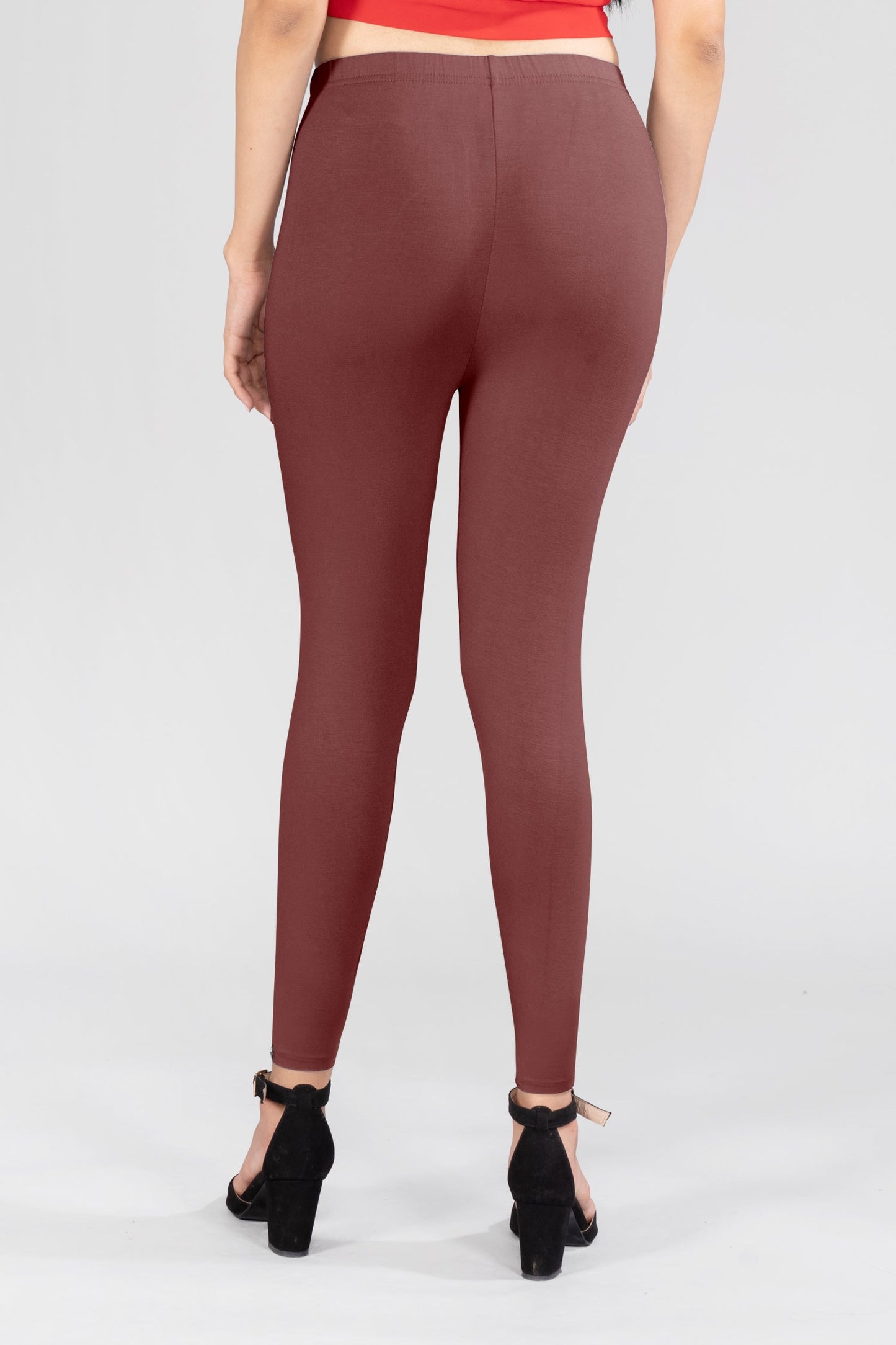 Brown Trooper Viscose Ankle Leggings