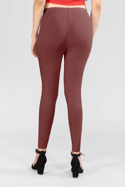 Brown Trooper Viscose Ankle Leggings