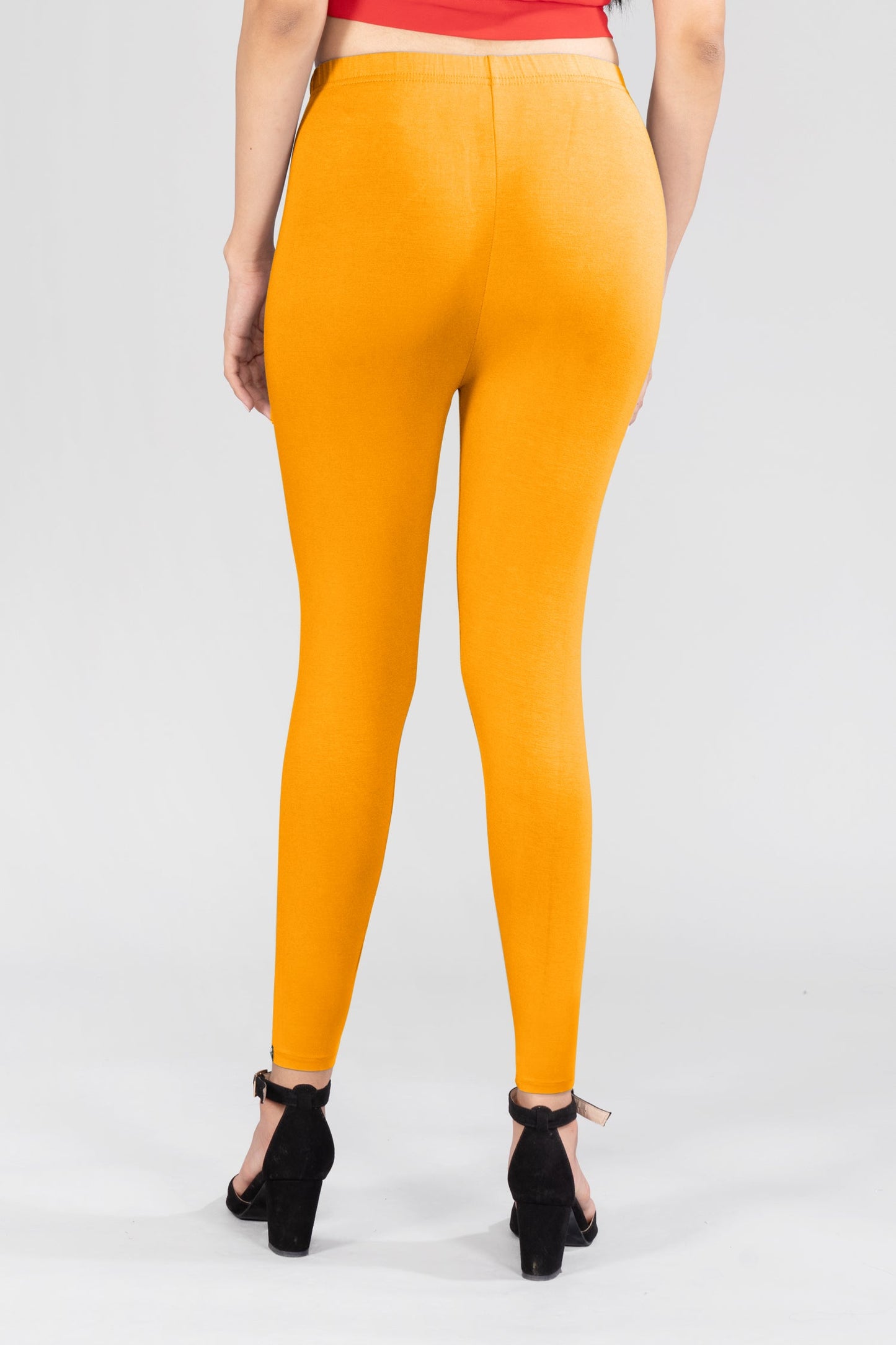 Yellow Mischief Viscose Ankle Leggings