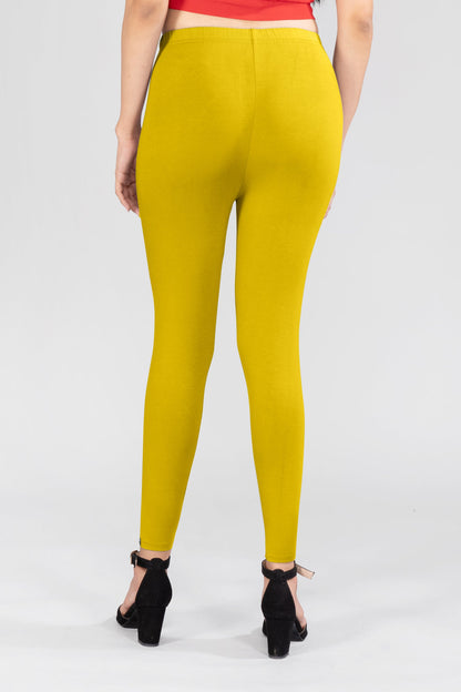 Goldenrod Glitz Viscose Ankle Leggings