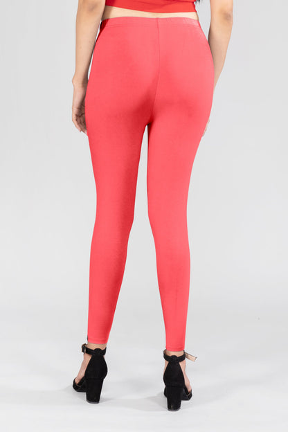 Grand Indian Red Viscose Ankle Leggings