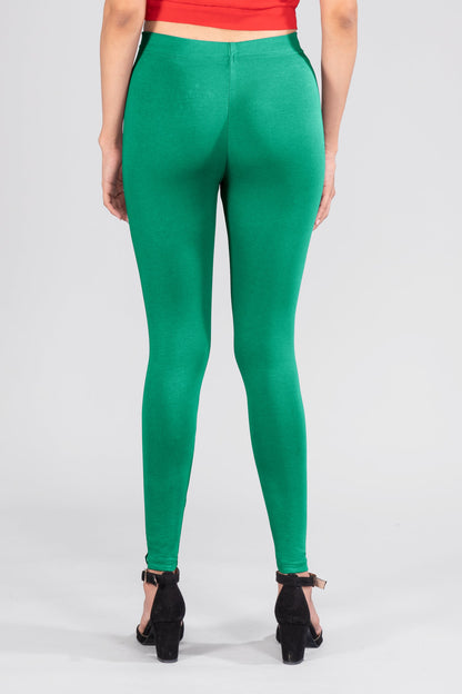 New Neon Green Cotton Ankle Leggings