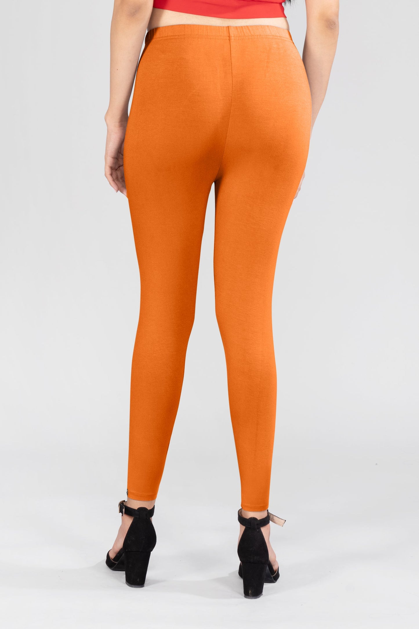 Cozy Brown Viscose Ankle Leggings