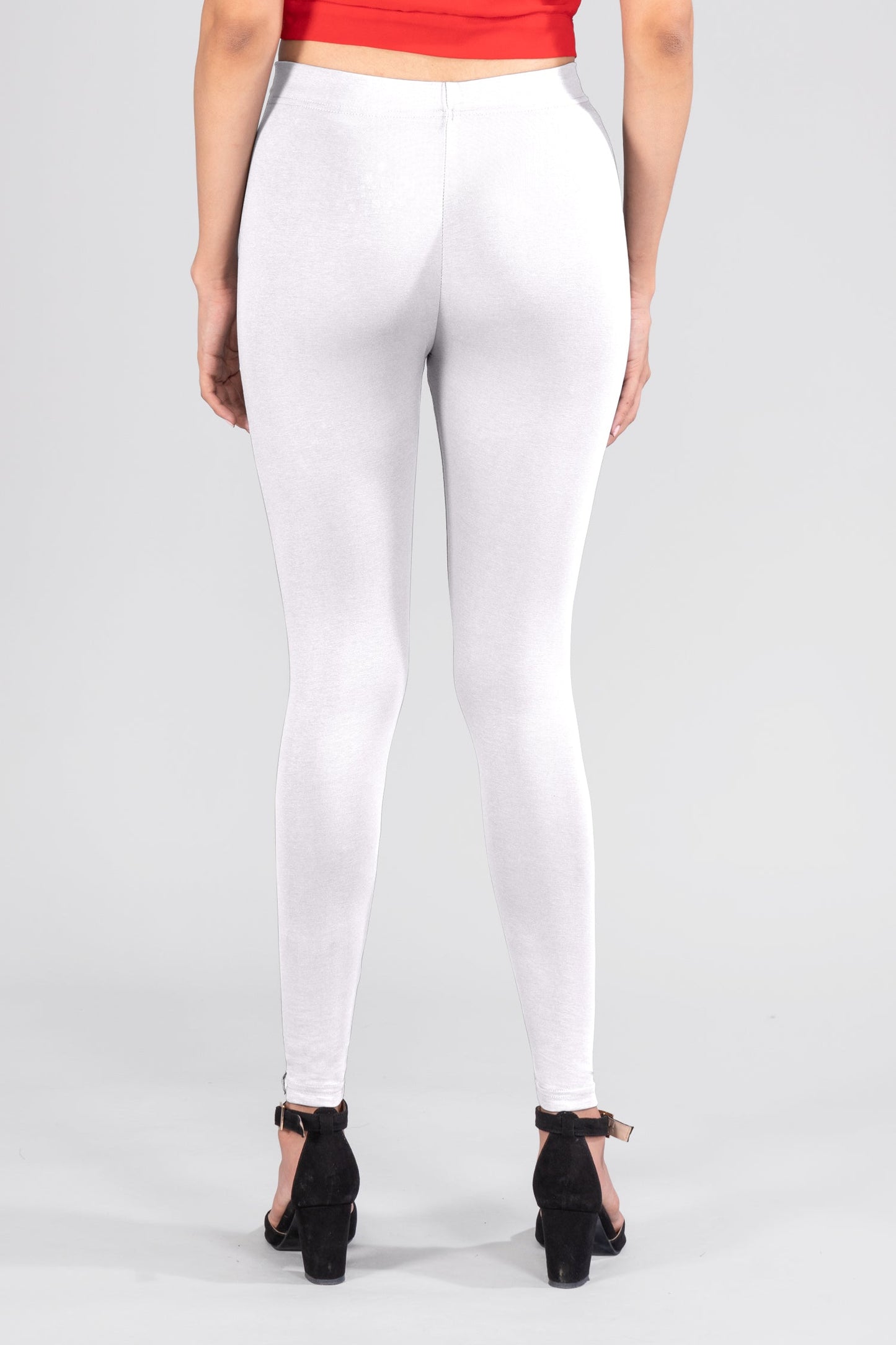 White Cotton Ankle Leggings