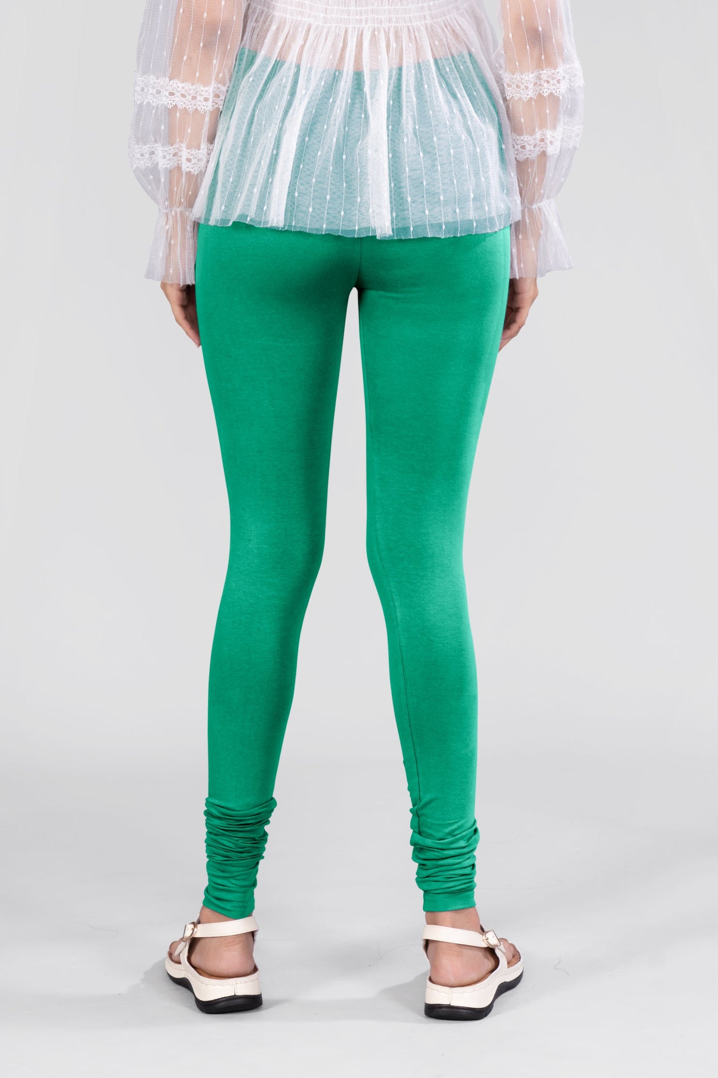 New Neon Green Cotton Churidar Leggings