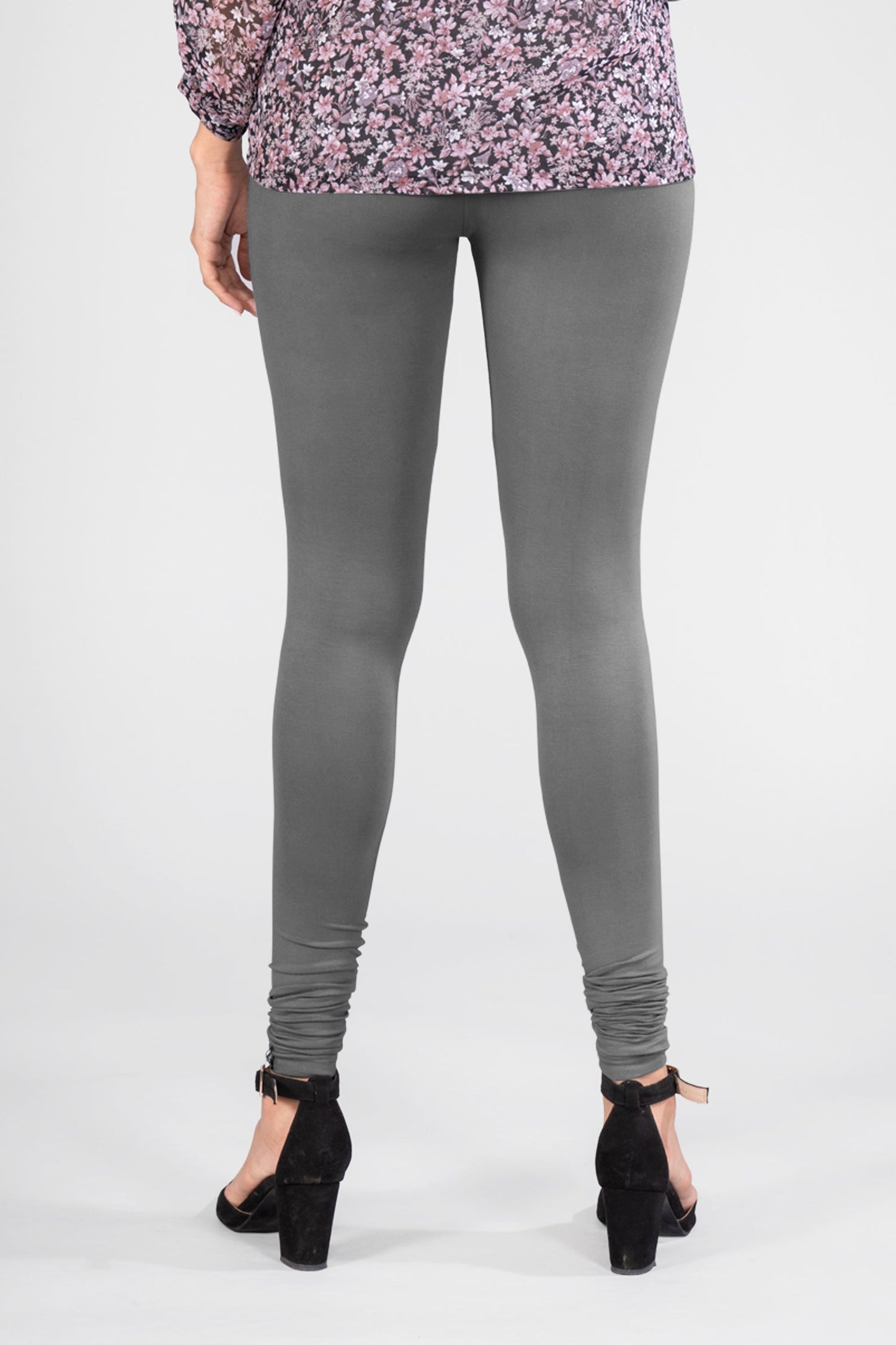 Gloomy Grey Viscose Churidar Leggings