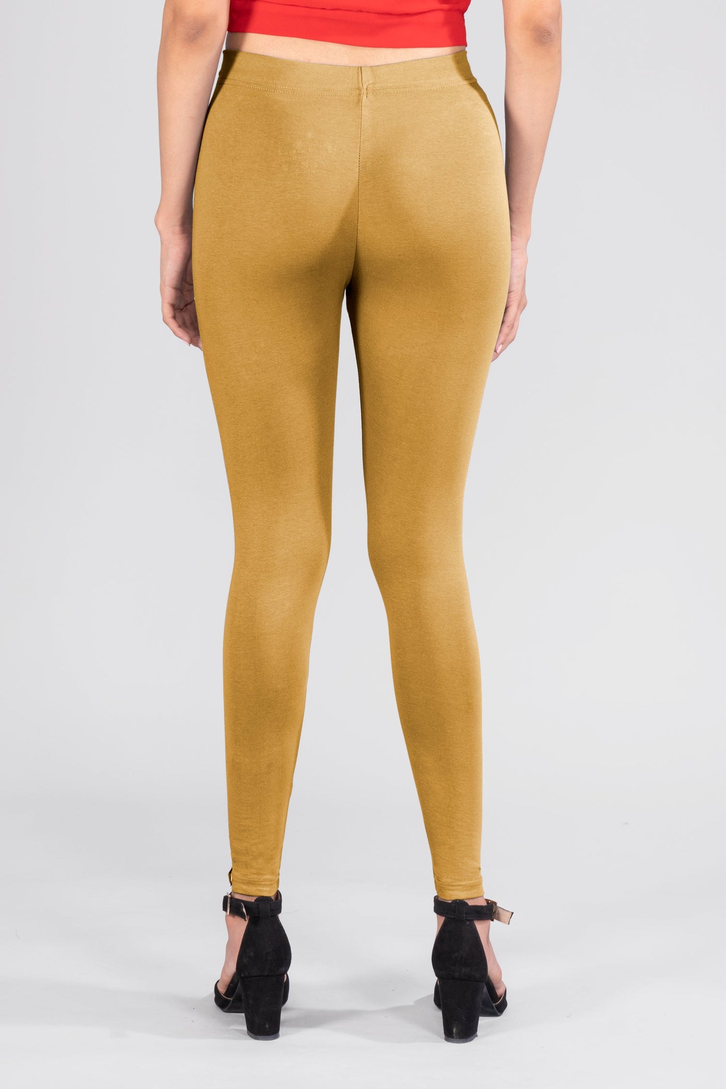 Mustard Cotton Ankle Leggings