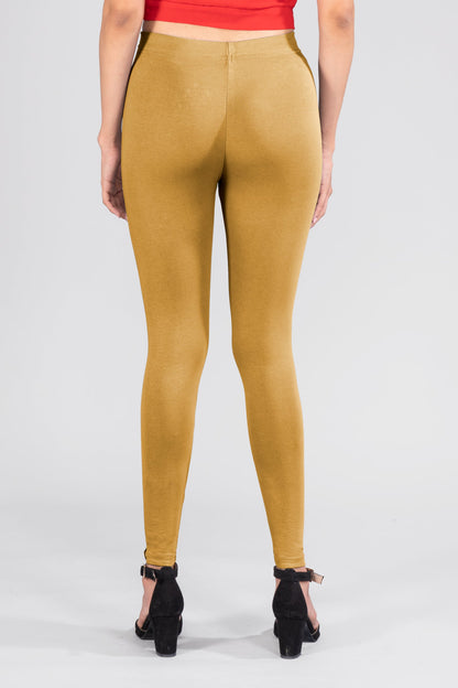 Mustard Cotton Ankle Leggings