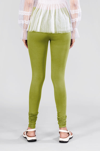 Olive Cotton Churidar Leggings