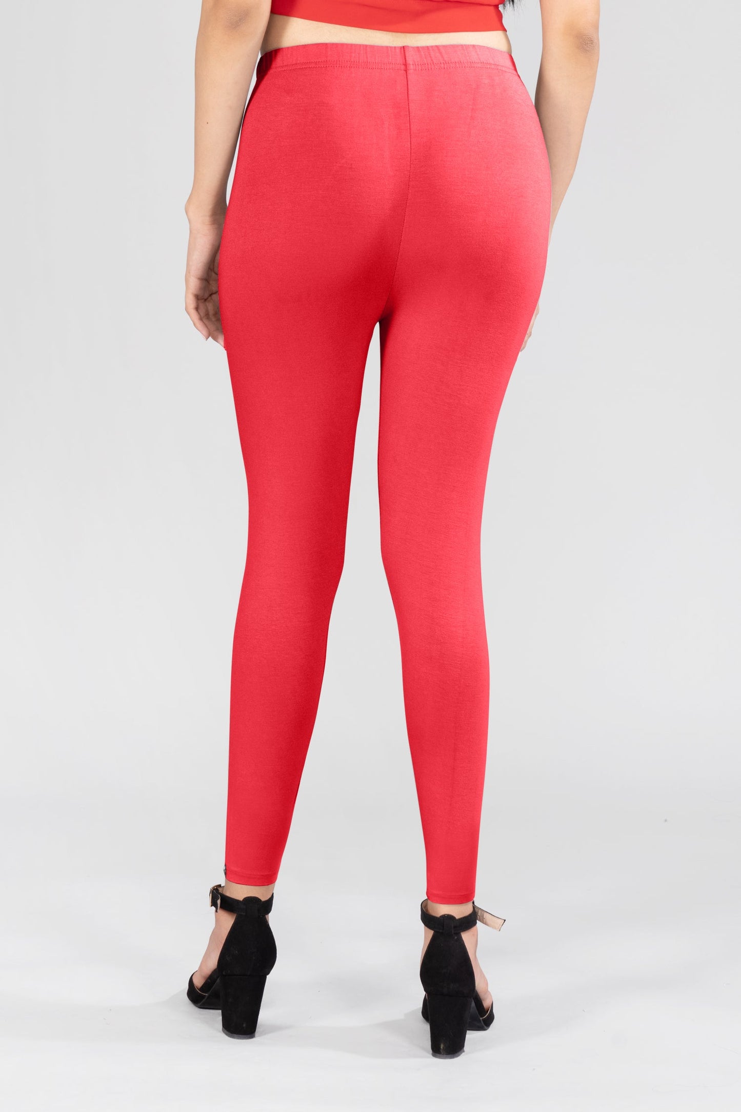 Royal Red Viscose Ankle Leggings