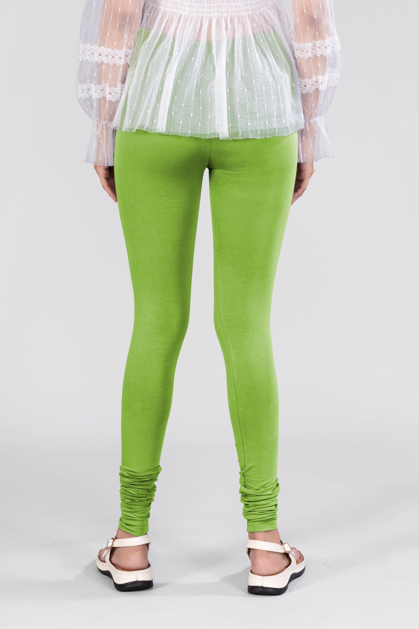 Fresh/Spring Parrot Green Cotton Churidar Leggings