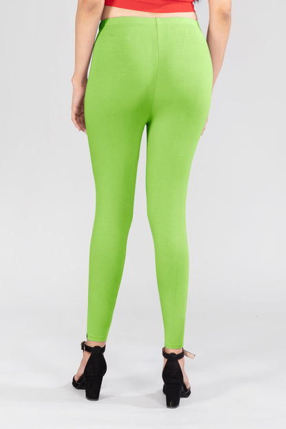 Mystic Green Viscose Ankle Leggings