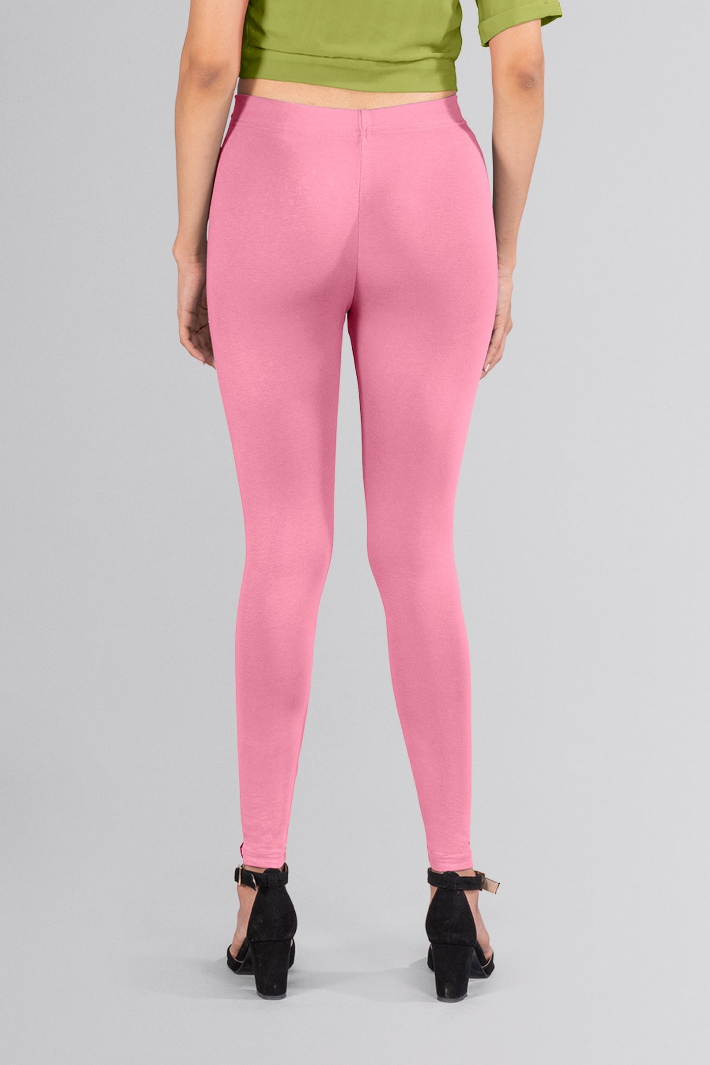 Light Royal Blue Cotton Ankle Leggings