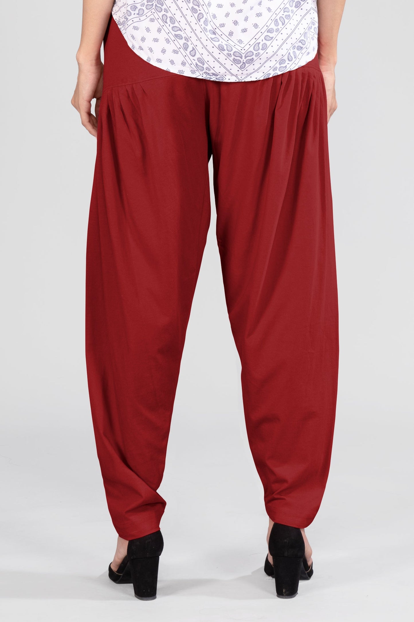 Maroon Cotton Patiala Pants