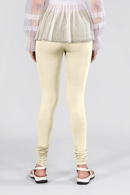 Cream Cotton Churidar Leggings